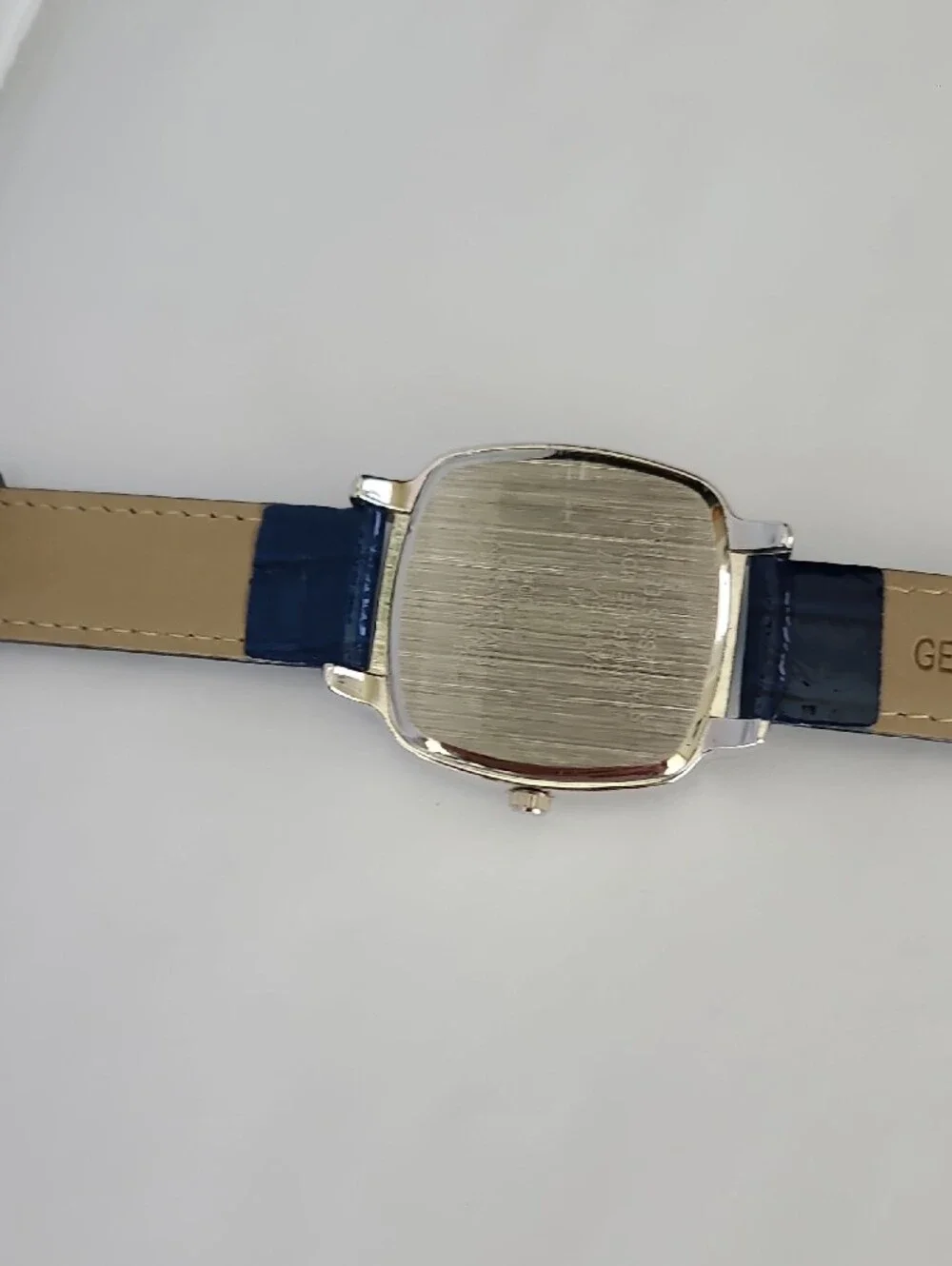 Embassy Women's Blue Crystal Accent Leather Strap Watch